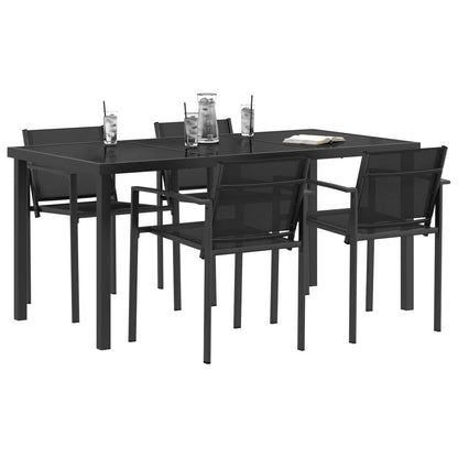 vidaXL Outdoor Furniture Set 5 pcs Black and Anthracite Textilene