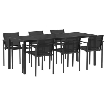 vidaXL Outdoor Furniture Set 7 pcs Black and Anthracite Textilene