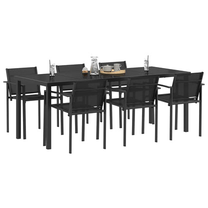 vidaXL Outdoor Furniture Set 7 pcs Black and Anthracite Textilene