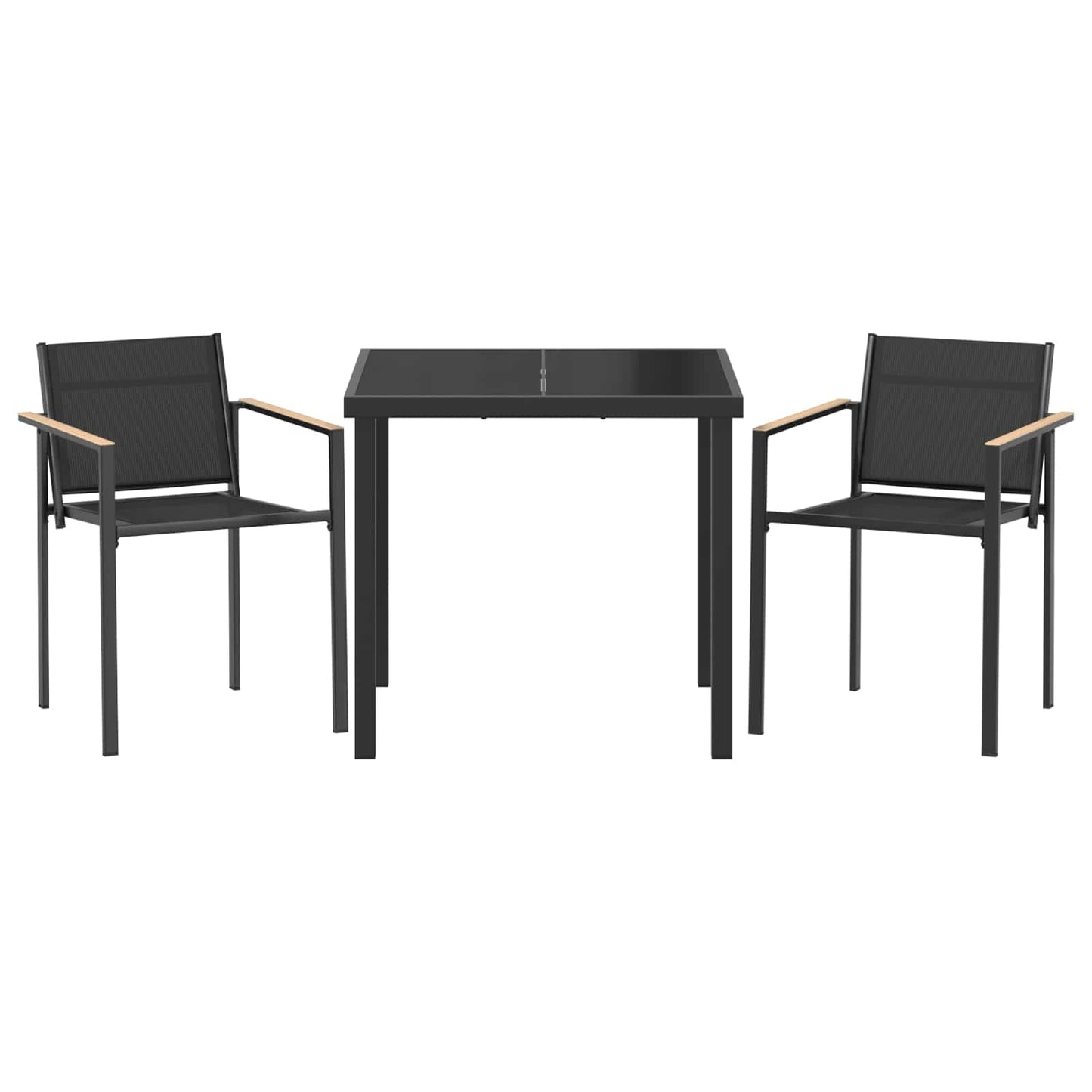 vidaXL Outdoor Furniture Set 3 pcs Black and Anthracite Textilene