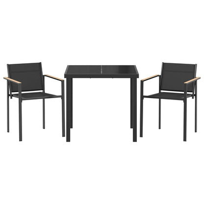 vidaXL Outdoor Furniture Set 3 pcs Black and Anthracite Textilene