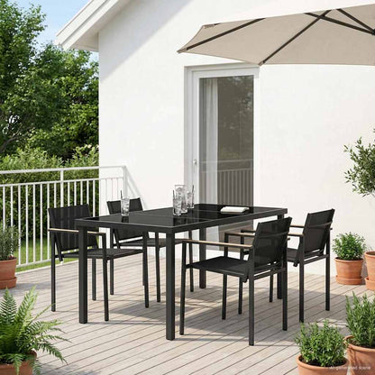 vidaXL Outdoor Furniture Set 5 pcs Black and Anthracite Textilene
