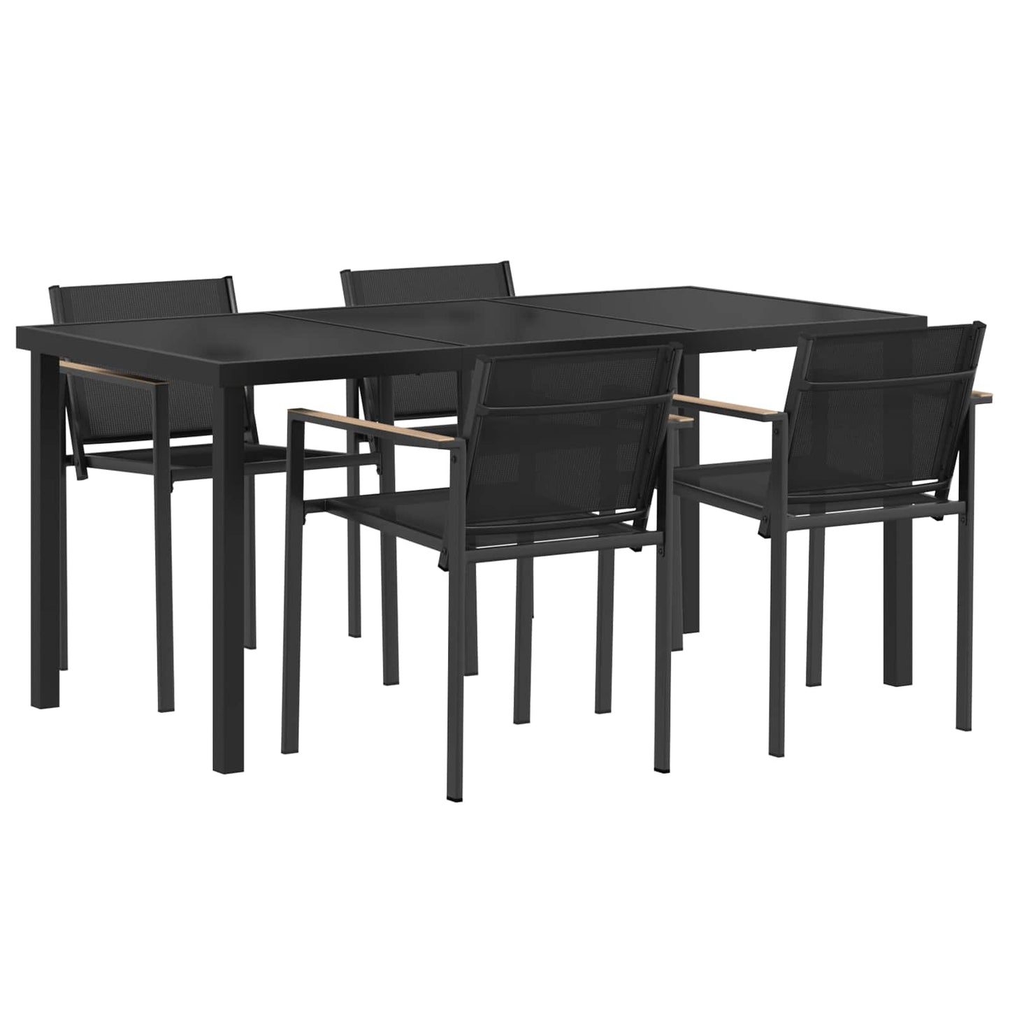 vidaXL Outdoor Furniture Set 5 pcs Black and Anthracite Textilene