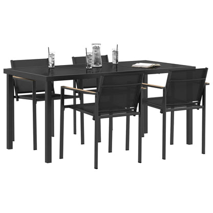 vidaXL Outdoor Furniture Set 5 pcs Black and Anthracite Textilene