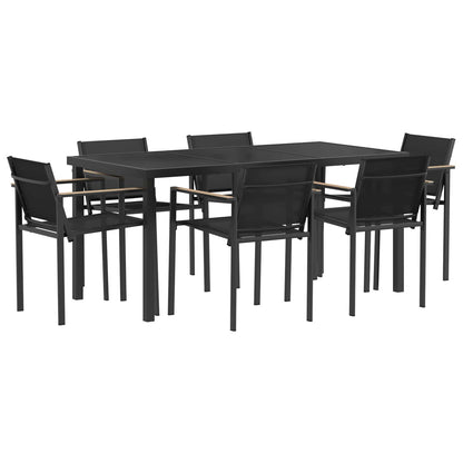 vidaXL Outdoor Furniture Set 7 pcs Black and Anthracite Textilene