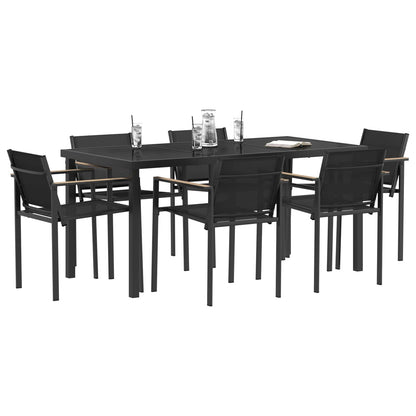 vidaXL Outdoor Furniture Set 7 pcs Black and Anthracite Textilene