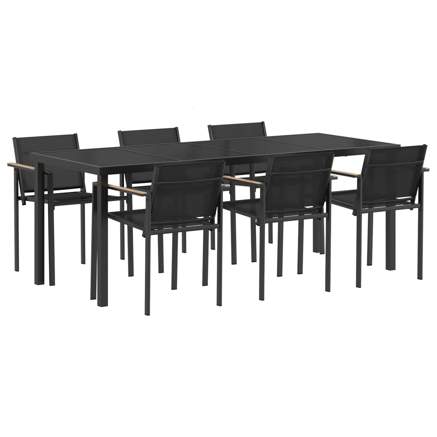 vidaXL Outdoor Furniture Set 7 pcs Black and Anthracite Textilene