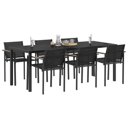 vidaXL Outdoor Furniture Set 7 pcs Black and Anthracite Textilene