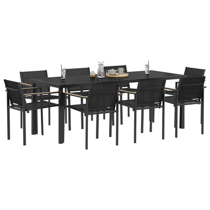 vidaXL Outdoor Furniture Set 9 pcs Black and Anthracite Textilene