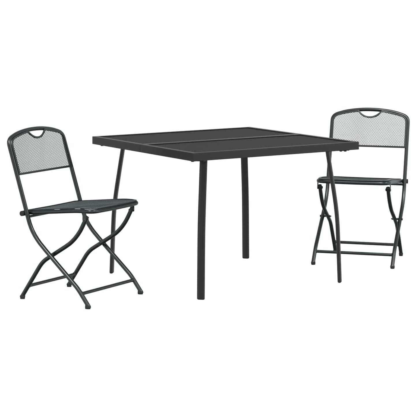 vidaXL Outdoor Furniture Set Folding 3 pcs Anthracite Iron and Steel