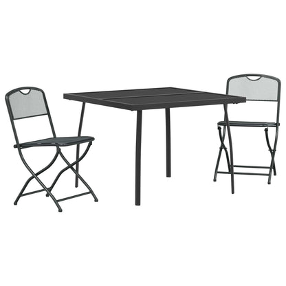 vidaXL Outdoor Furniture Set Folding 3 pcs Anthracite Iron and Steel