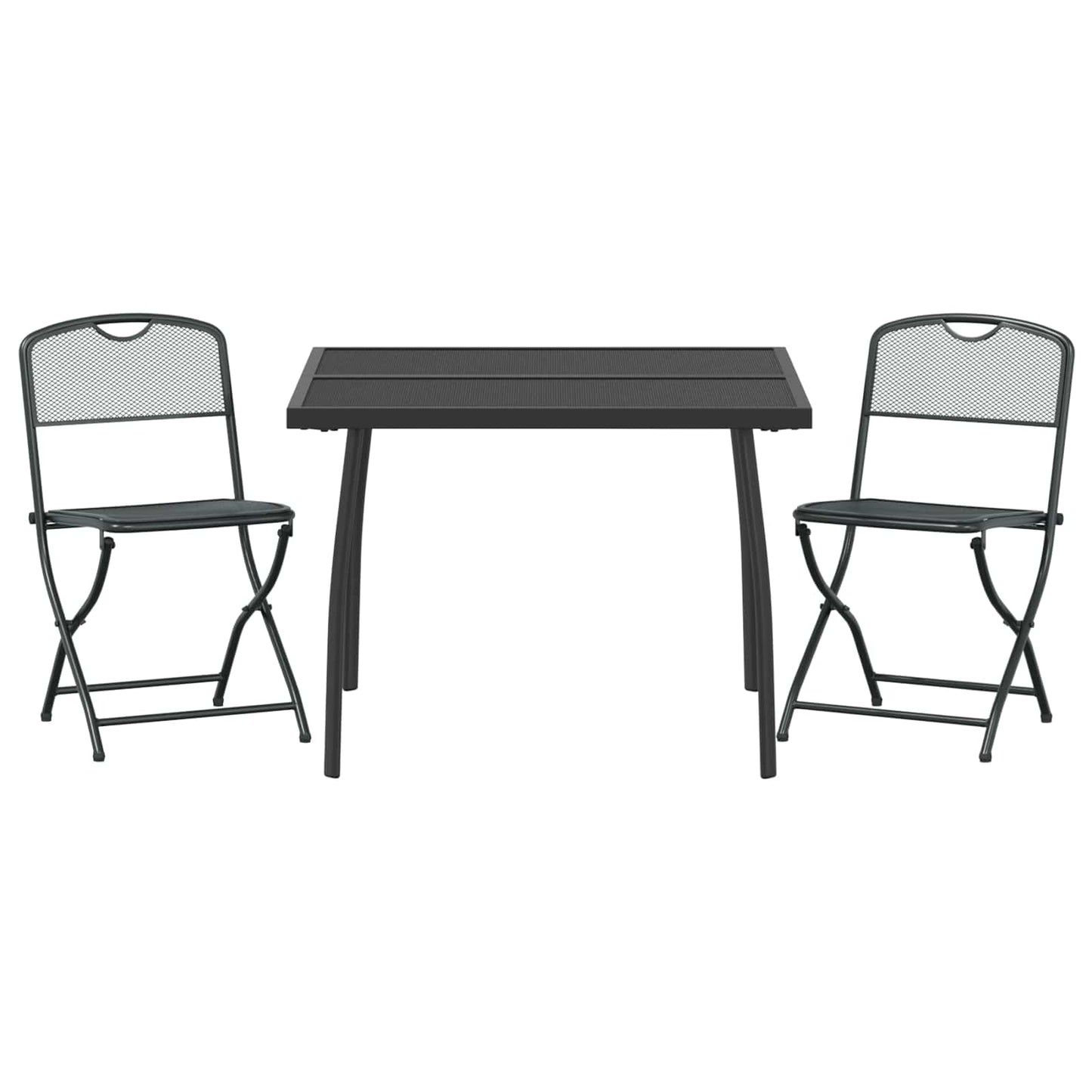 vidaXL Outdoor Furniture Set Folding 3 pcs Anthracite Iron and Steel
