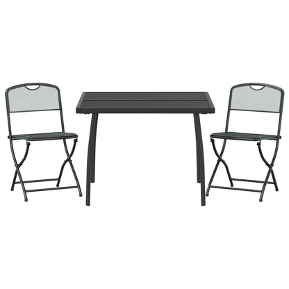 vidaXL Outdoor Furniture Set Folding 3 pcs Anthracite Iron and Steel