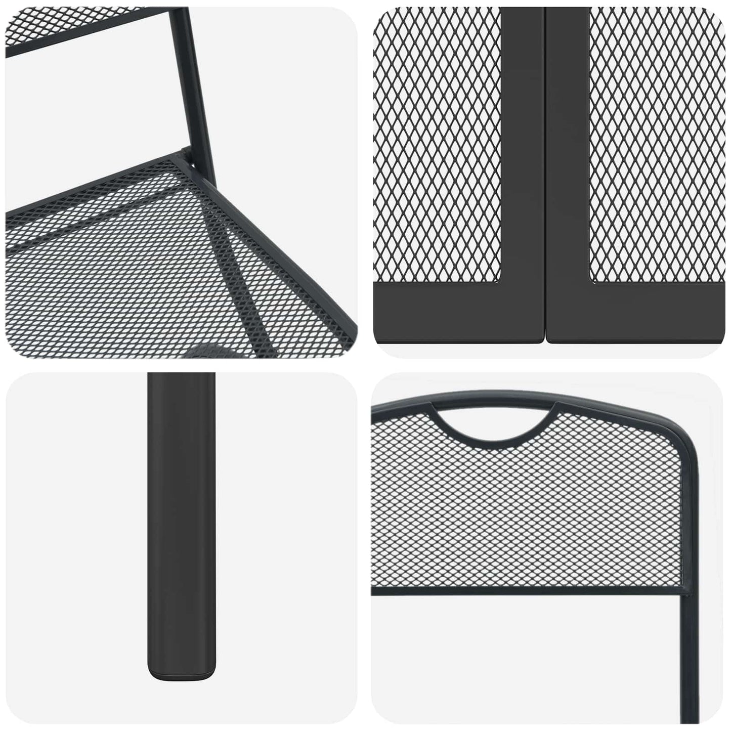 vidaXL Outdoor Furniture Set Folding 5 pcs Anthracite Iron and Steel