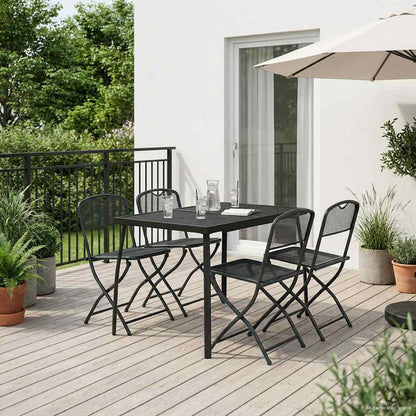 vidaXL Outdoor Furniture Set Folding 5 pcs Anthracite Iron and Steel