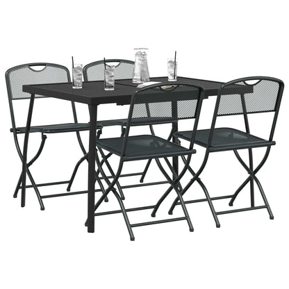 vidaXL Outdoor Furniture Set Folding 5 pcs Anthracite Iron and Steel