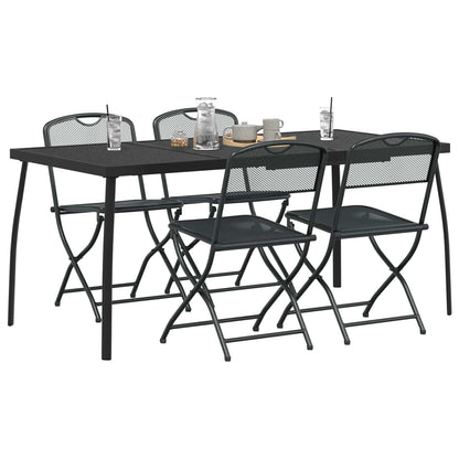 vidaXL Outdoor Furniture Set Folding 5 pcs Anthracite Iron and Steel