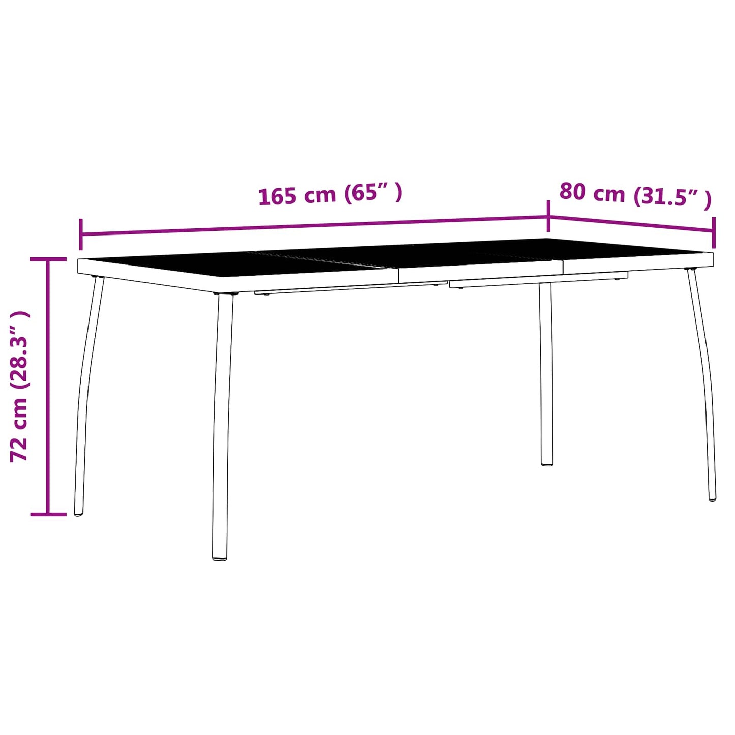 vidaXL Outdoor Furniture Set Folding 7 pcs Anthracite Iron and Steel