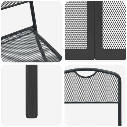 vidaXL Outdoor Furniture Set Folding 9 pcs Anthracite Iron and Steel