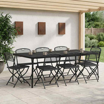 vidaXL Outdoor Furniture Set Folding 9 pcs Anthracite Iron and Steel