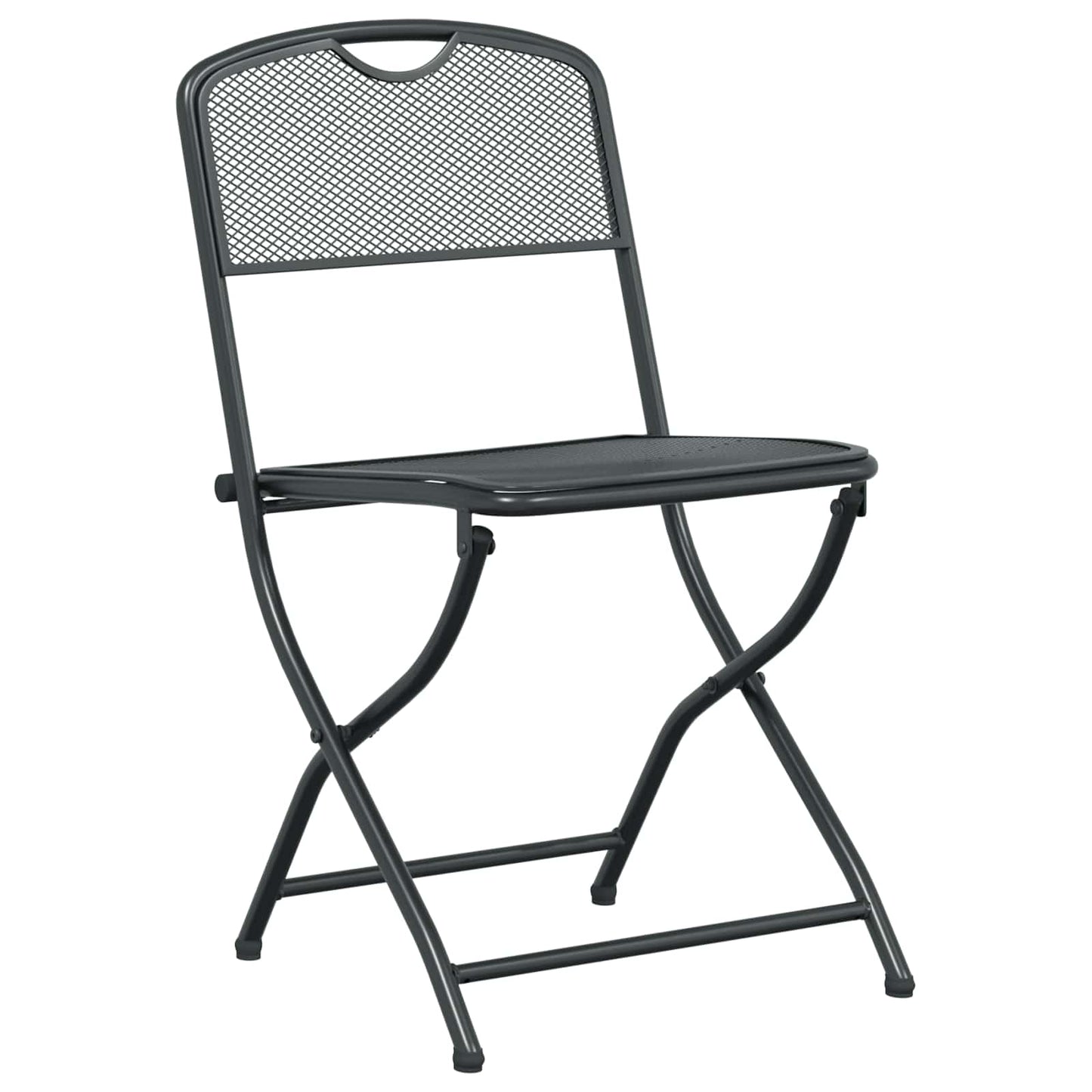 vidaXL Outdoor Furniture Set Folding 9 pcs Anthracite Iron and Steel