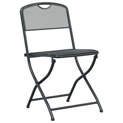 vidaXL Outdoor Furniture Set Folding 9 pcs Anthracite Iron and Steel