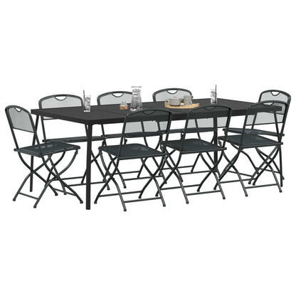 vidaXL Outdoor Furniture Set Folding 9 pcs Anthracite Iron and Steel