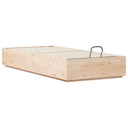 vidaXL Ottoman Bed Frame Natural 75 x 190 cm Solid Pine Wood