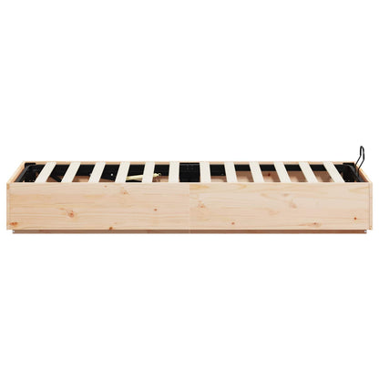 vidaXL Ottoman Bed Frame Natural 75 x 190 cm Solid Pine Wood