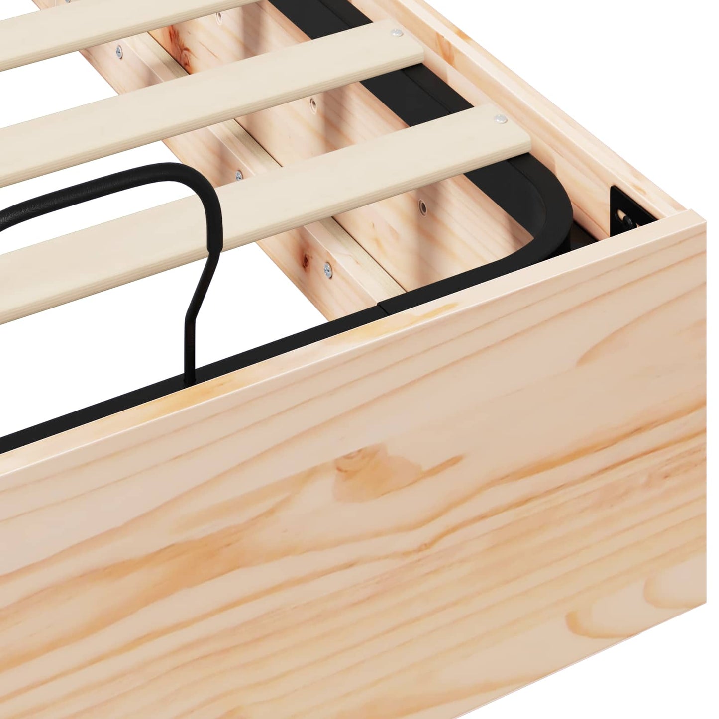 vidaXL Ottoman Bed Frame Natural 90 x 190 cm Solid Pine Wood
