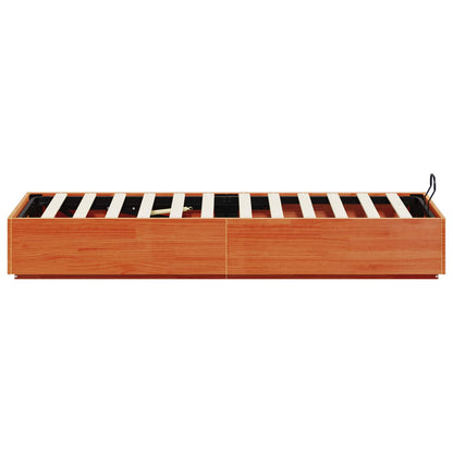 vidaXL Ottoman Bed Frame Wax Brown 90 x 190 cm Solid Pine Wood