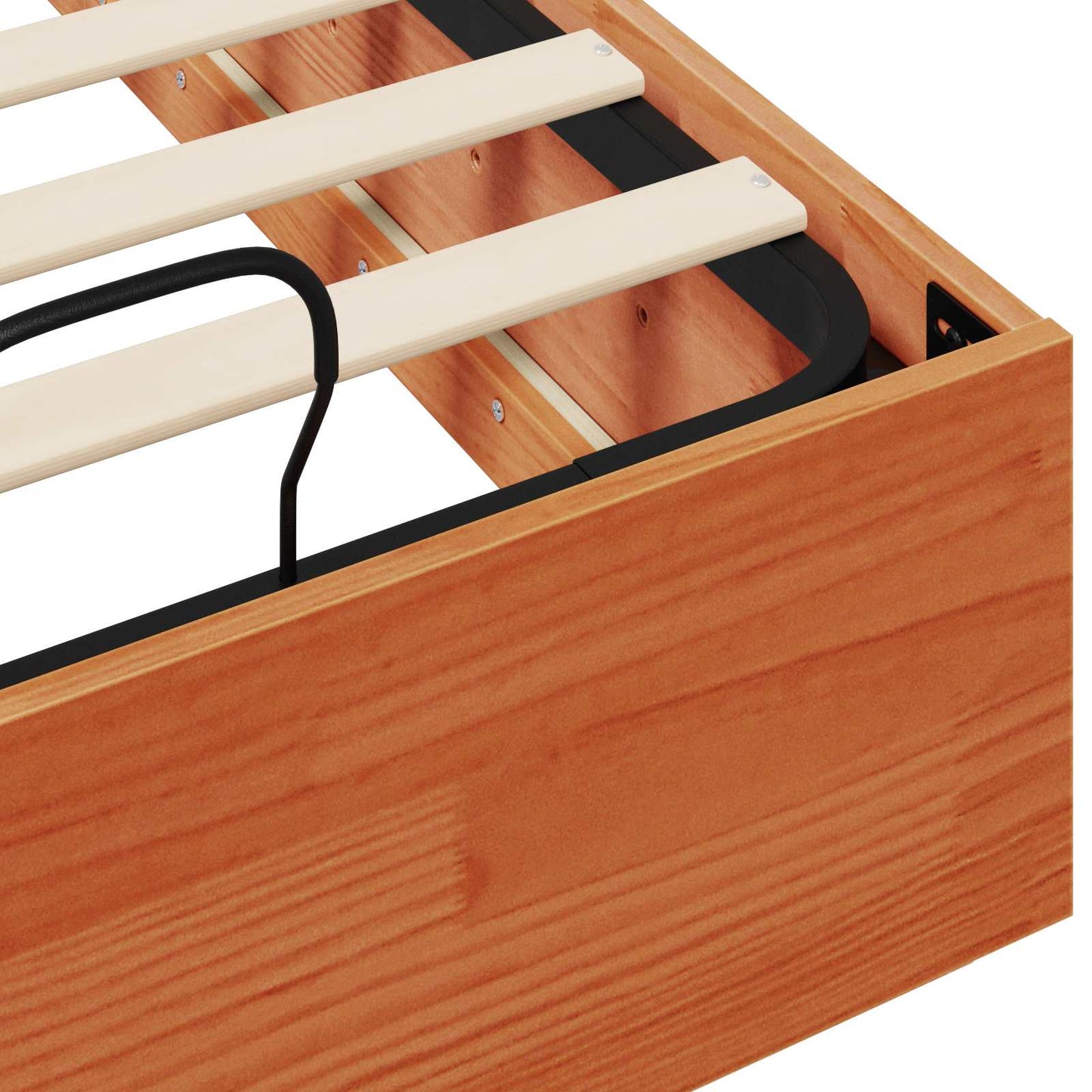 vidaXL Ottoman Bed Frame with Storage Wax Brown 80 x 200 cm