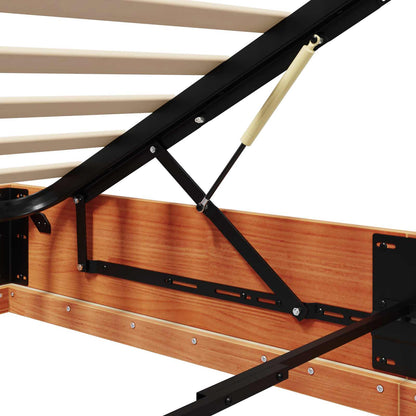 vidaXL Ottoman Bed Frame with Storage Wax Brown 80 x 200 cm