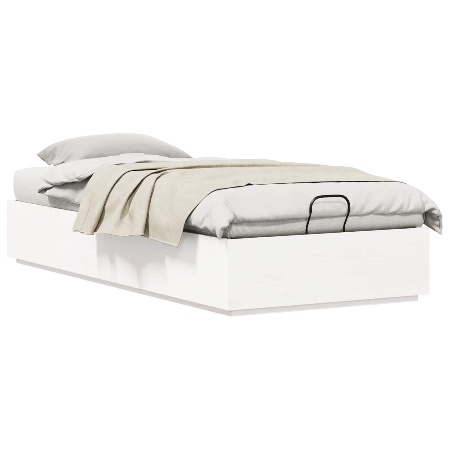 vidaXL Ottoman Bed Frame White 90 x 200 cm Solid Pine Wood