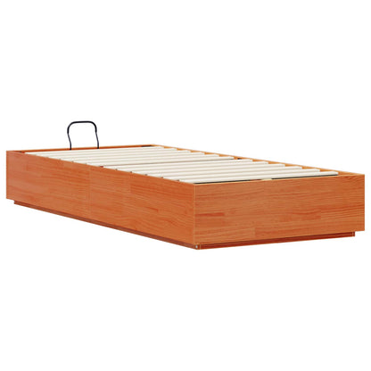 vidaXL Ottoman Bed Frame Wax Brown 90 x 200 cm Solid Pine Wood