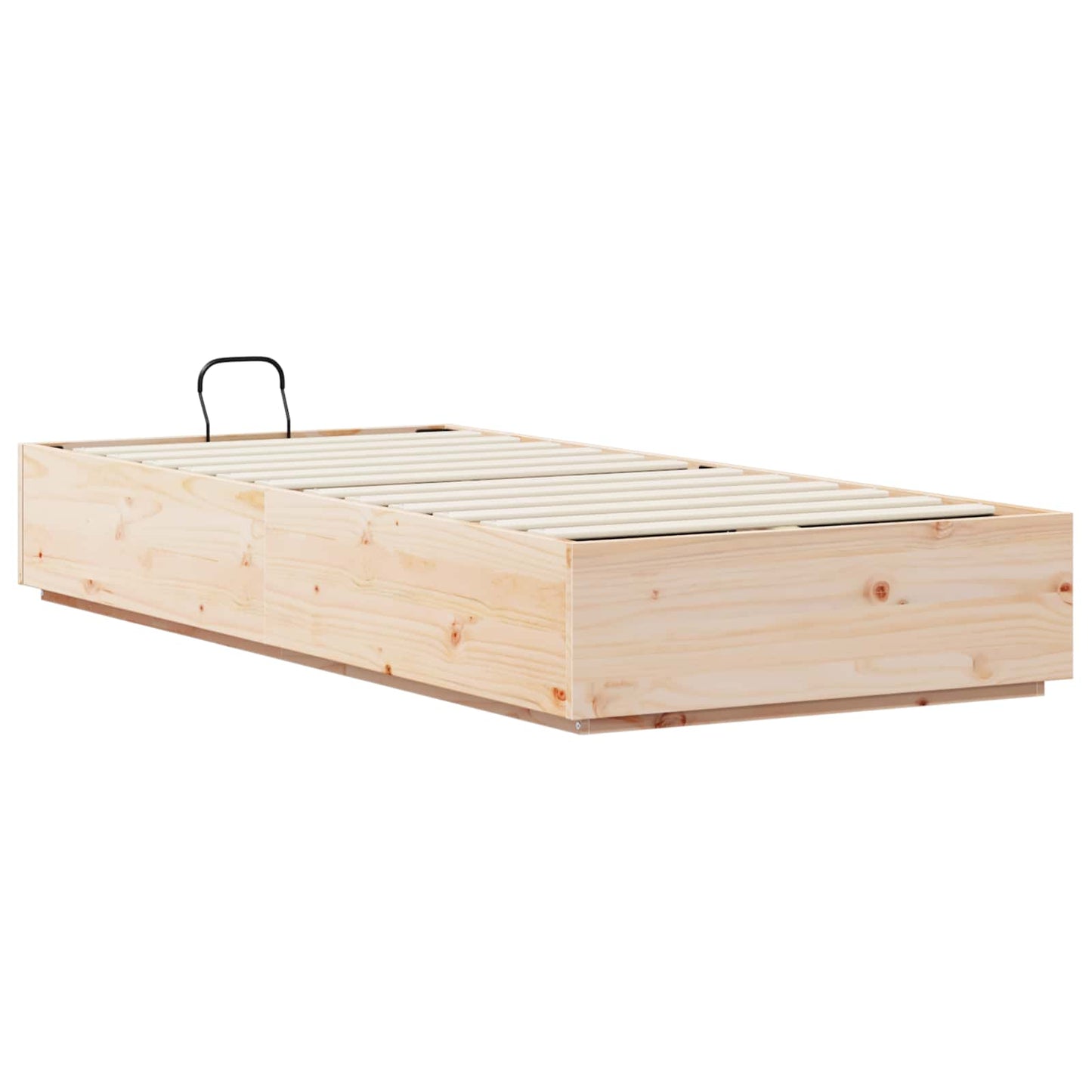 vidaXL Ottoman Bed Frame Natural 100 x 200 cm Solid Pine Wood