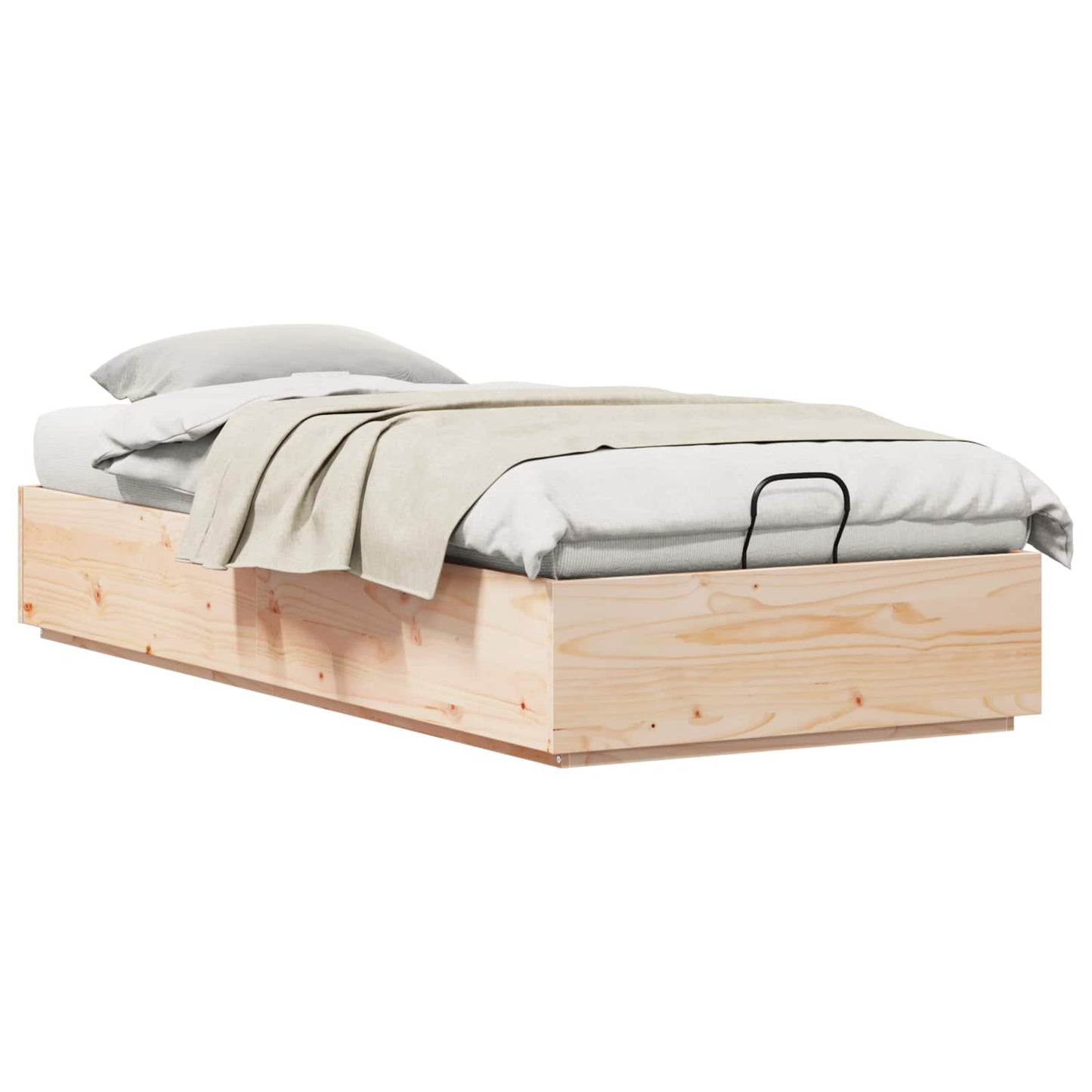 vidaXL Ottoman Bed Frame Natural 100 x 200 cm Solid Pine Wood