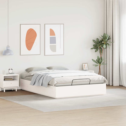 vidaXL Ottoman Bed Frame White 120 x 190 cm Solid Pine Wood