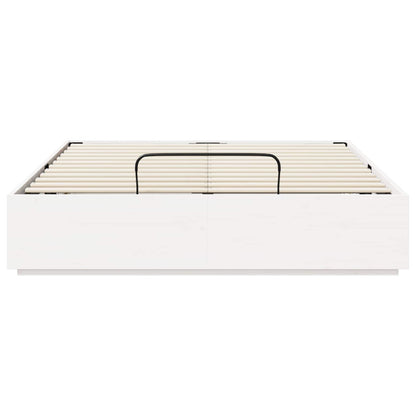 vidaXL Ottoman Bed Frame White 120 x 190 cm Solid Pine Wood