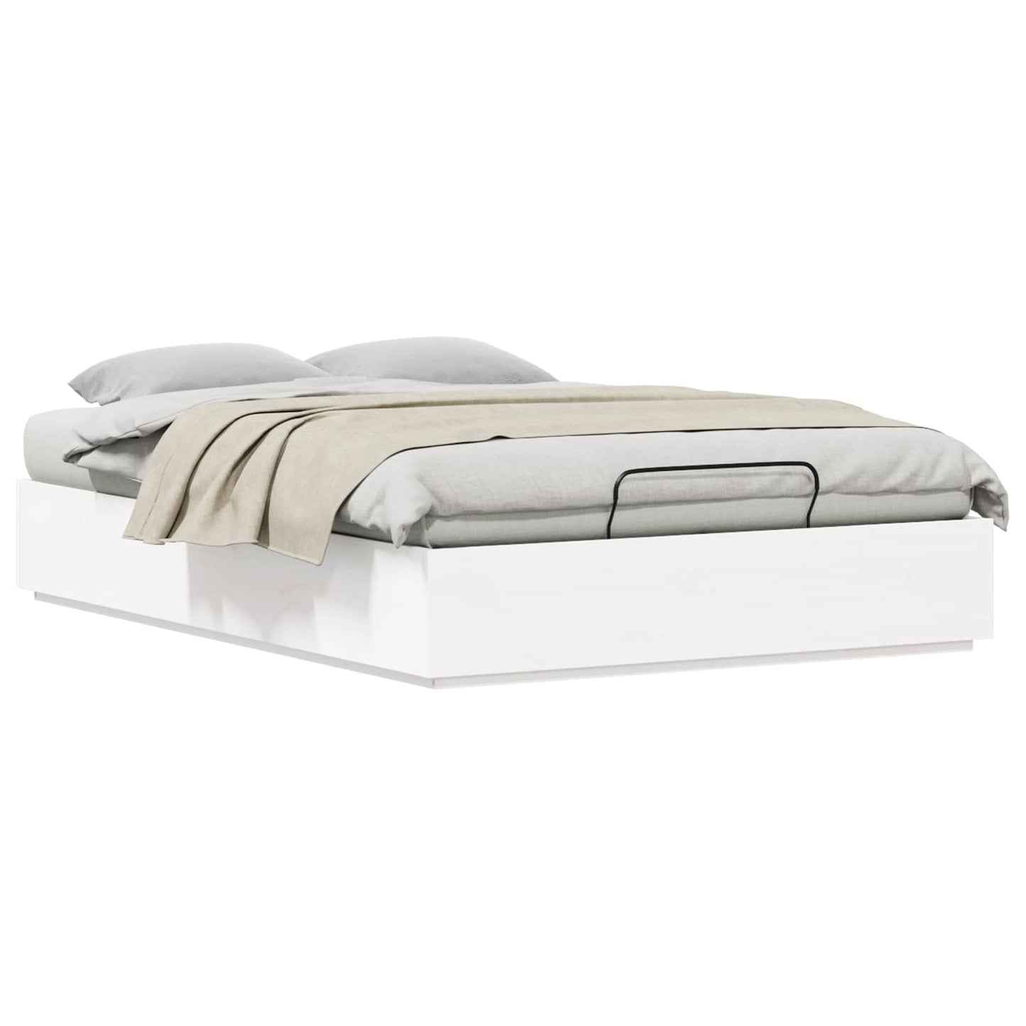 vidaXL Ottoman Bed Frame White 120 x 190 cm Solid Pine Wood