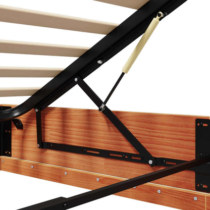 vidaXL Ottoman Bed Frame Wax Brown 120 x 190 cm Solid Pine Wood