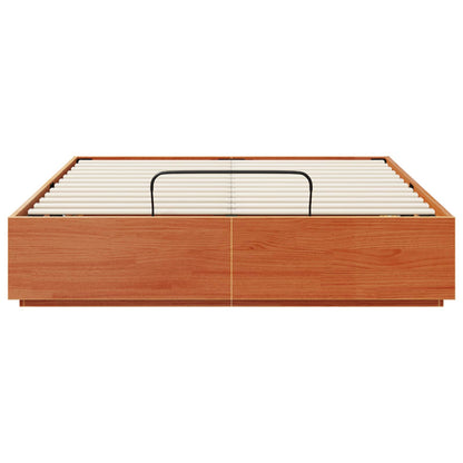 vidaXL Ottoman Bed Frame Wax Brown 120 x 190 cm Solid Pine Wood