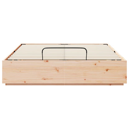 vidaXL Ottoman Bed Frame Natural 135 x 190 cm Solid Pine Wood