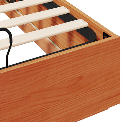 vidaXL Ottoman Bed Frame Wax Brown 140 x 200 cm Solid Pine Wood