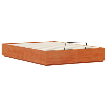 vidaXL Ottoman Bed Frame Wax Brown 140 x 200 cm Solid Pine Wood