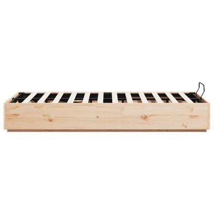vidaXL Ottoman Bed Frame Natural 160 x 200 cm Solid Pine Wood