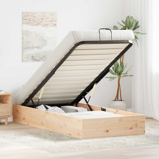 vidaXL Ottoman Bed Frame with Storage Natural 90 x 190 cm