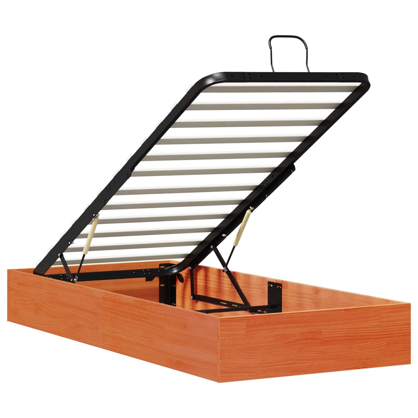 vidaXL Ottoman Bed Frame with Storage Wax Brown 80 x 200 cm