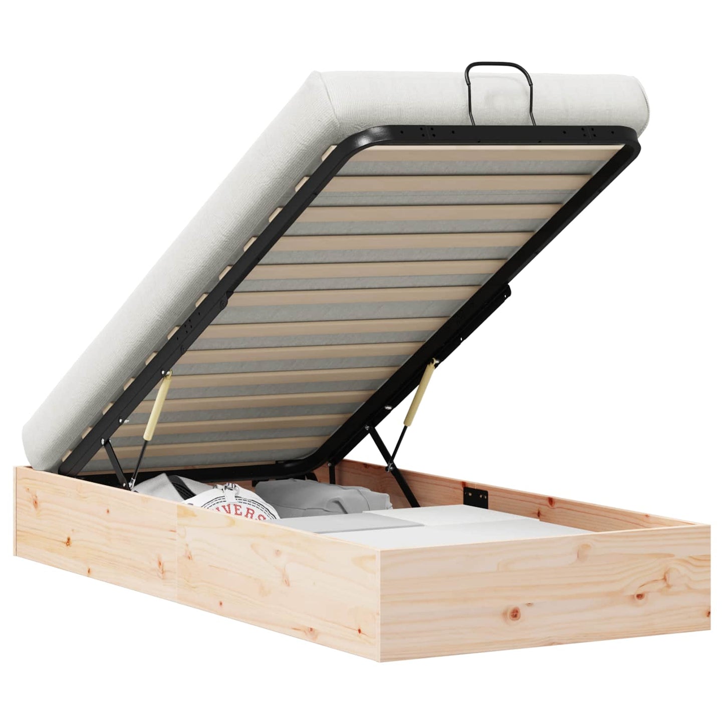 vidaXL Ottoman Bed Frame with Storage Natural 90 x 200 cm