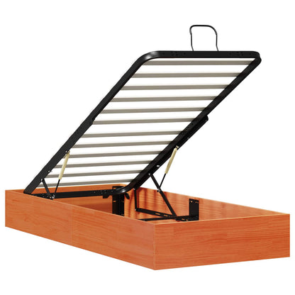 vidaXL Ottoman Bed Frame with Storage Wax Brown 90 x 200 cm